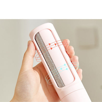 2-in-1 Portable Pet Hair Remover: Reusable Brush & Self-Cleaning Lint Roller for Effortless Cat and Dog Fur Removal
